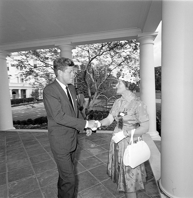 President John F. Kennedy with Massachusetts State Senator, Elizabeth A. Stanton