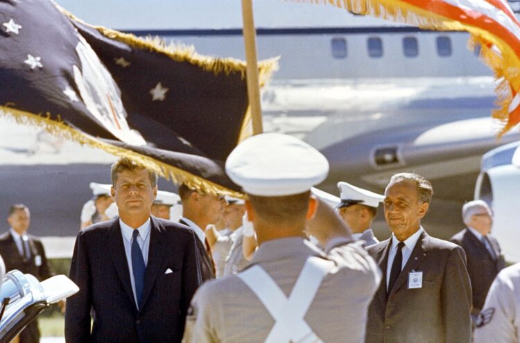 President Kennedy and Kurt Debus