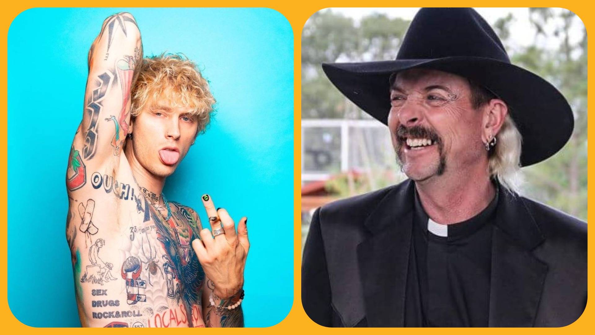 ‘Tiger King’ Joe Exotic Salivates Over Machine Gun Kelly And His New Blackout Tattoo