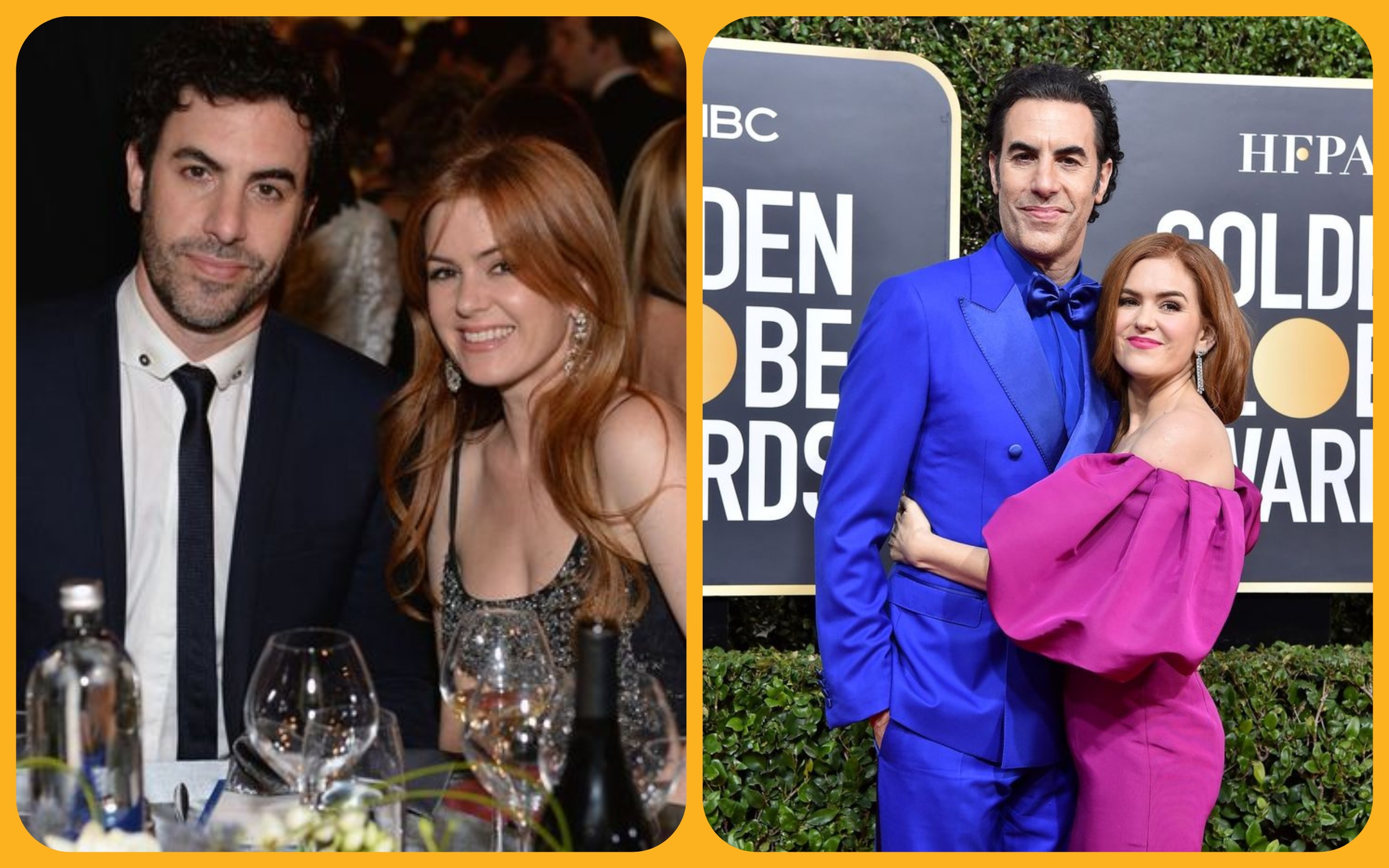 Isla Fisher and Sacha Baron Cohen