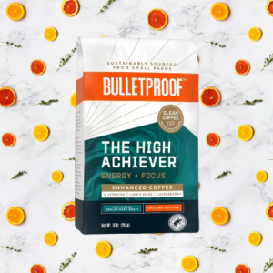 Bulletproof The High Achiever Ground Coffee, 10 Ounces, Medium-Dark Roast Enhanced Coffee with Lion's Mane Mushroom, B Vitamins, and Adaptogens for Energy and Focus