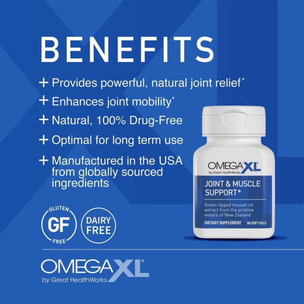 Omega XL 60ct by Great HealthWorks: Small, Potent, Joint Pain Relief - Omega-3