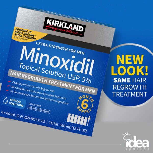 Kirkland Minoxidil 5% Extra Strength Men Hair Regrowth Solution 3 Month 05/2025