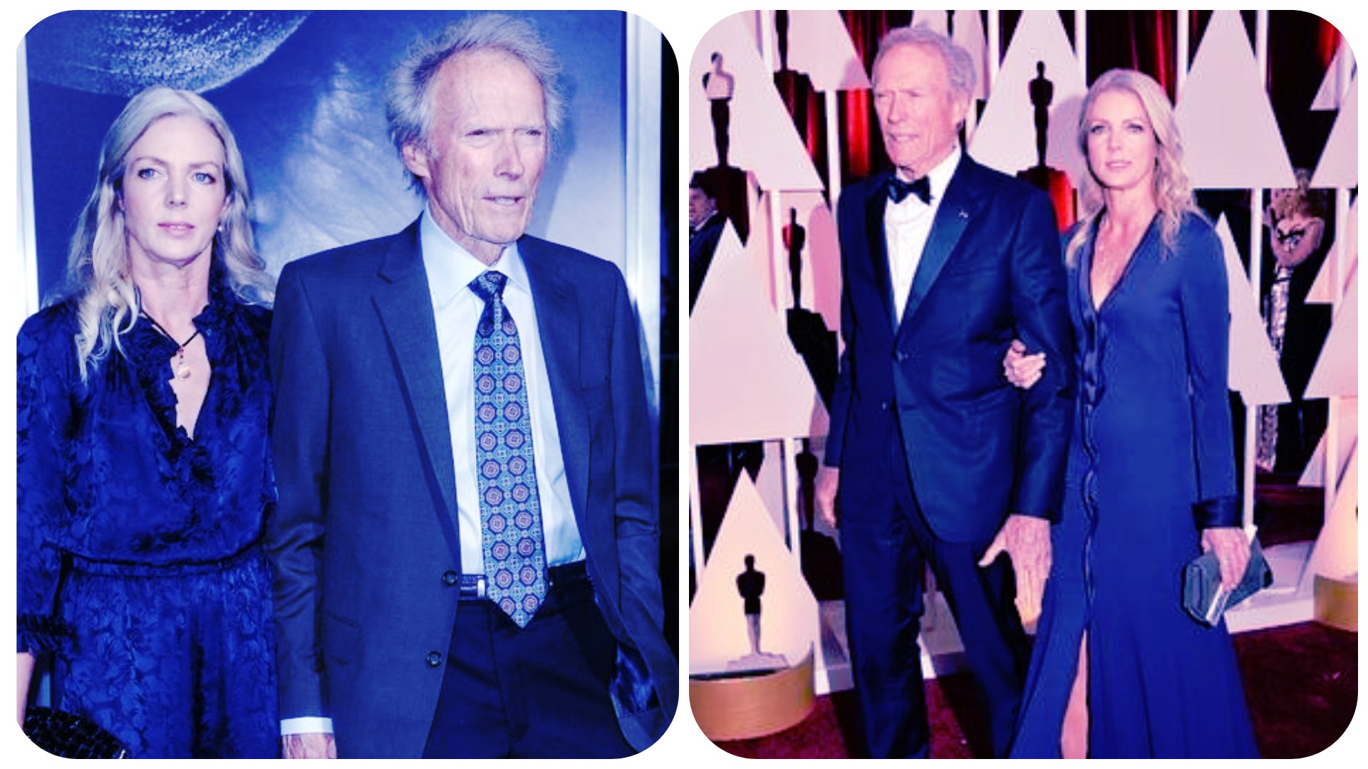 Clint Eastwood (L) and Christina Sandera