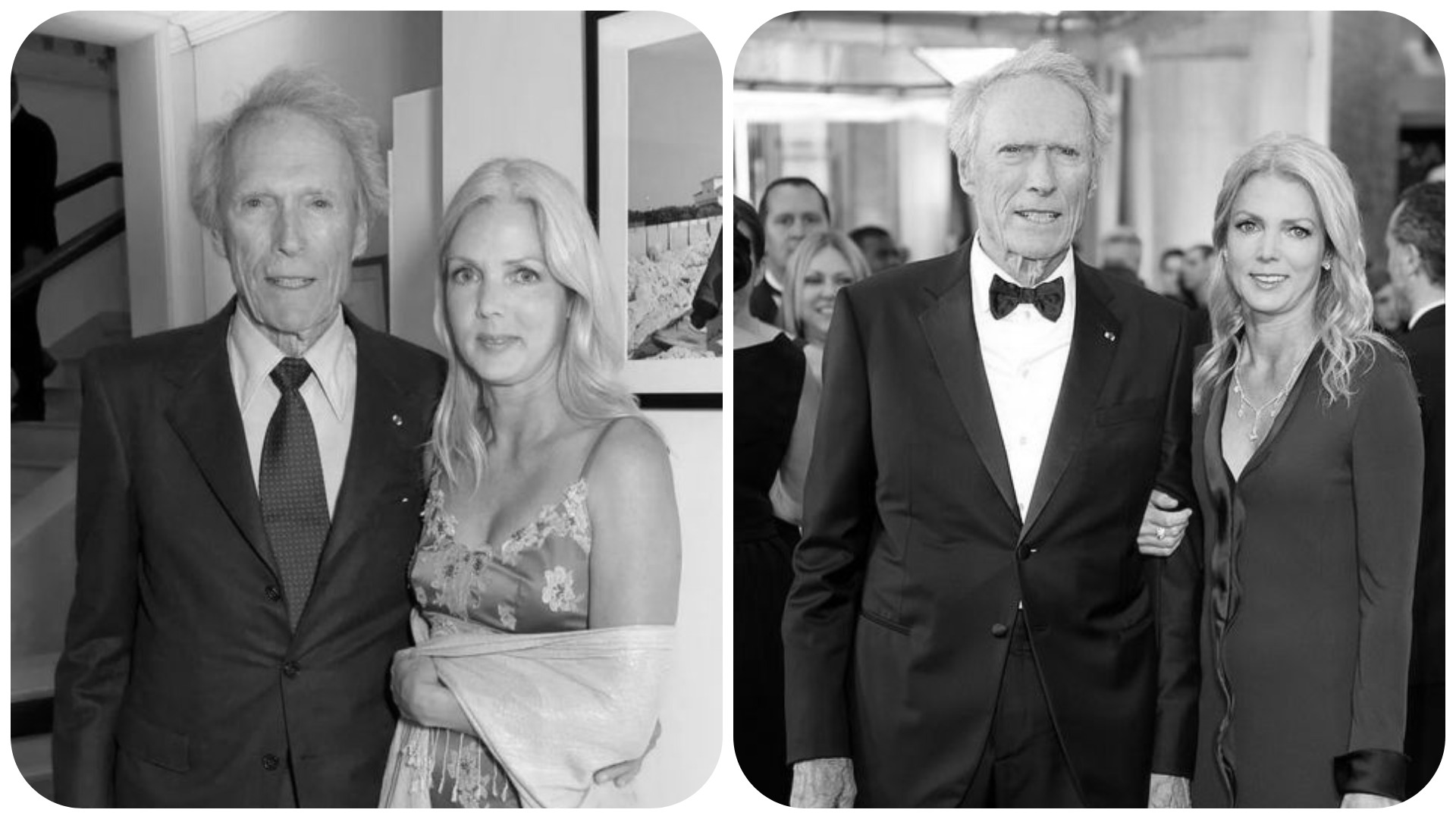 Clint Eastwood (L) and Christina Sandera